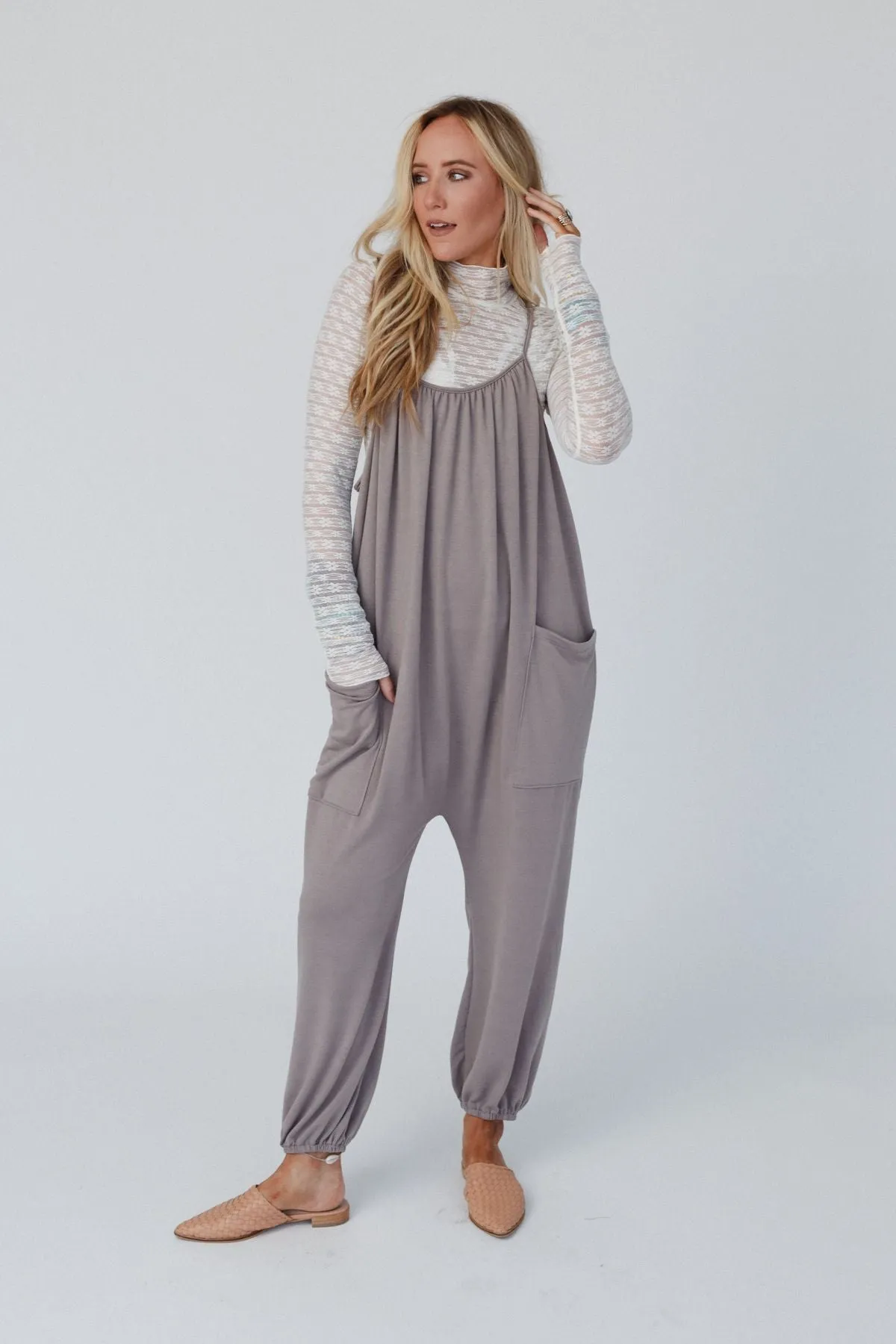 Comfort Zone Pocketed Jumpsuit - Coco