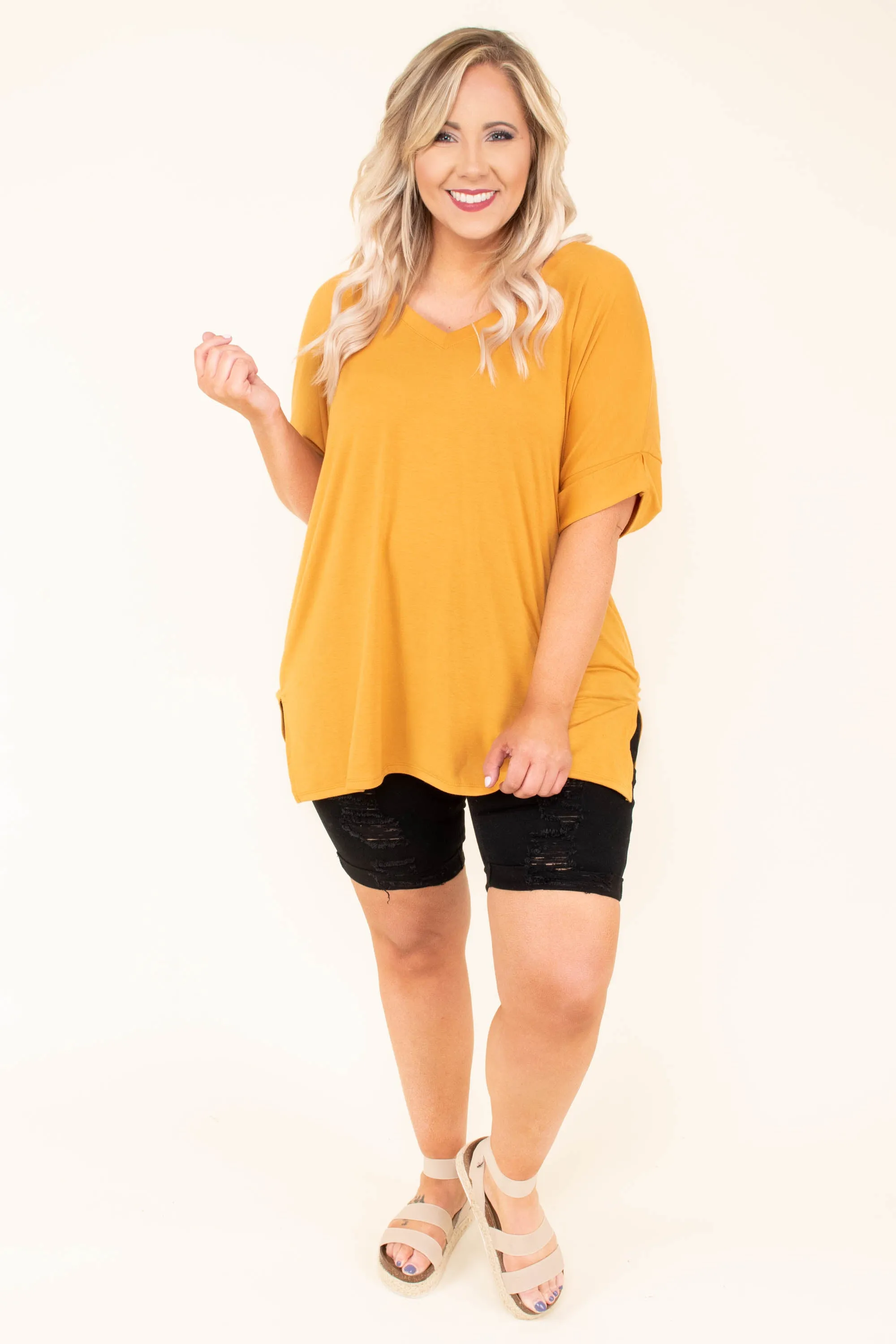 Comfy Travels Top, Ash Mustard