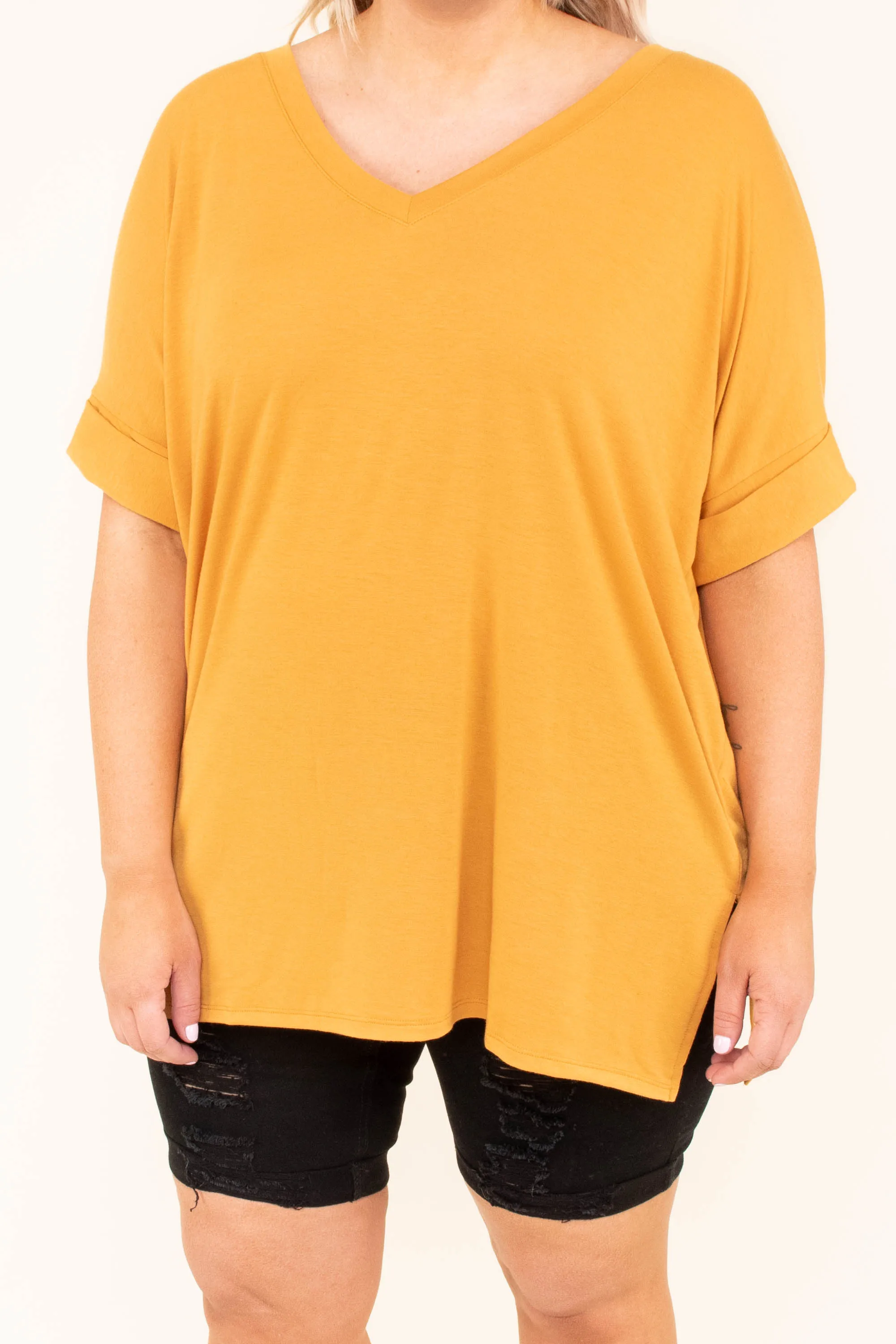 Comfy Travels Top, Ash Mustard