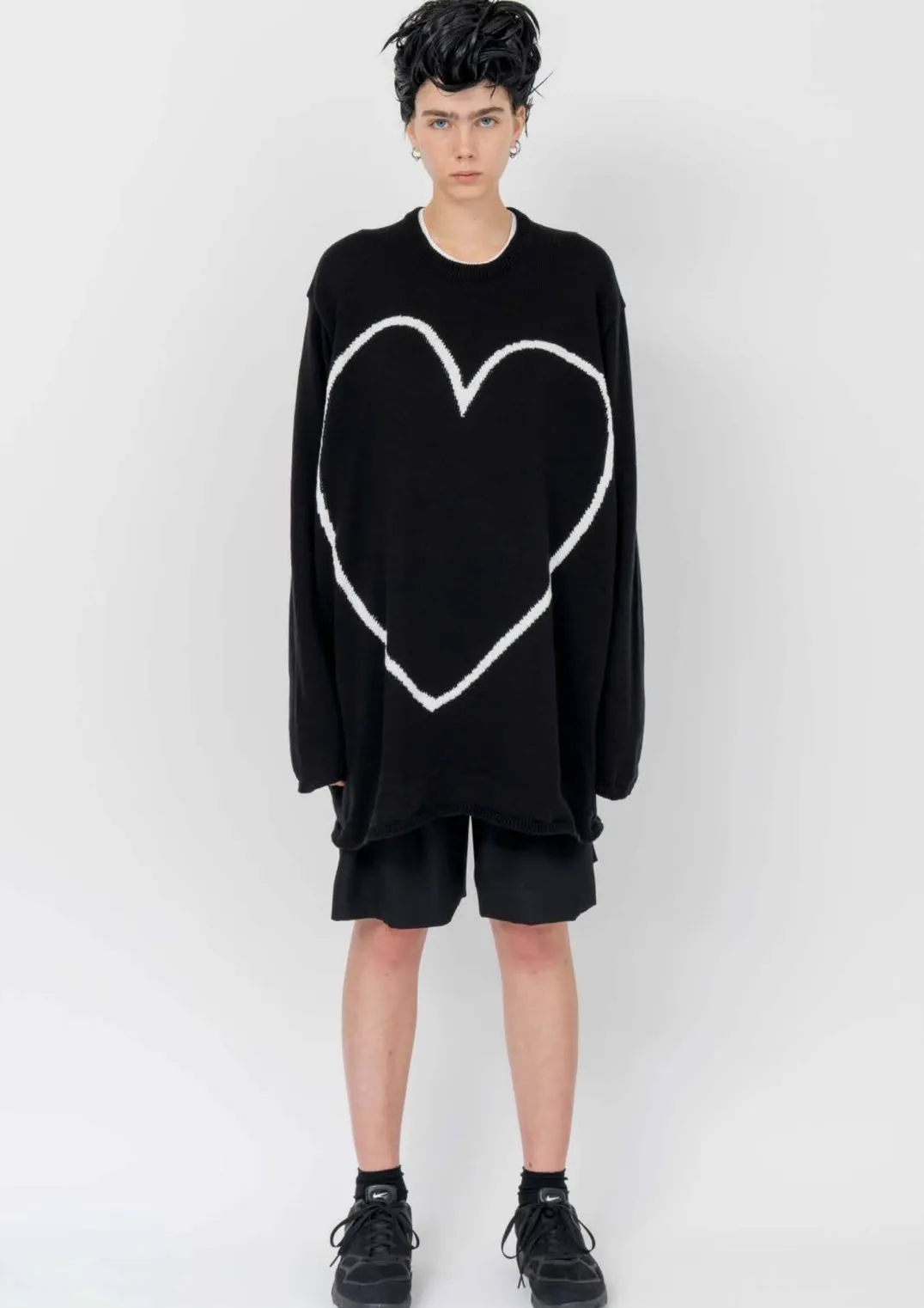 COMME des GARCONS  |Pullovers Heart Unisex Street Style Long Sleeves Logo