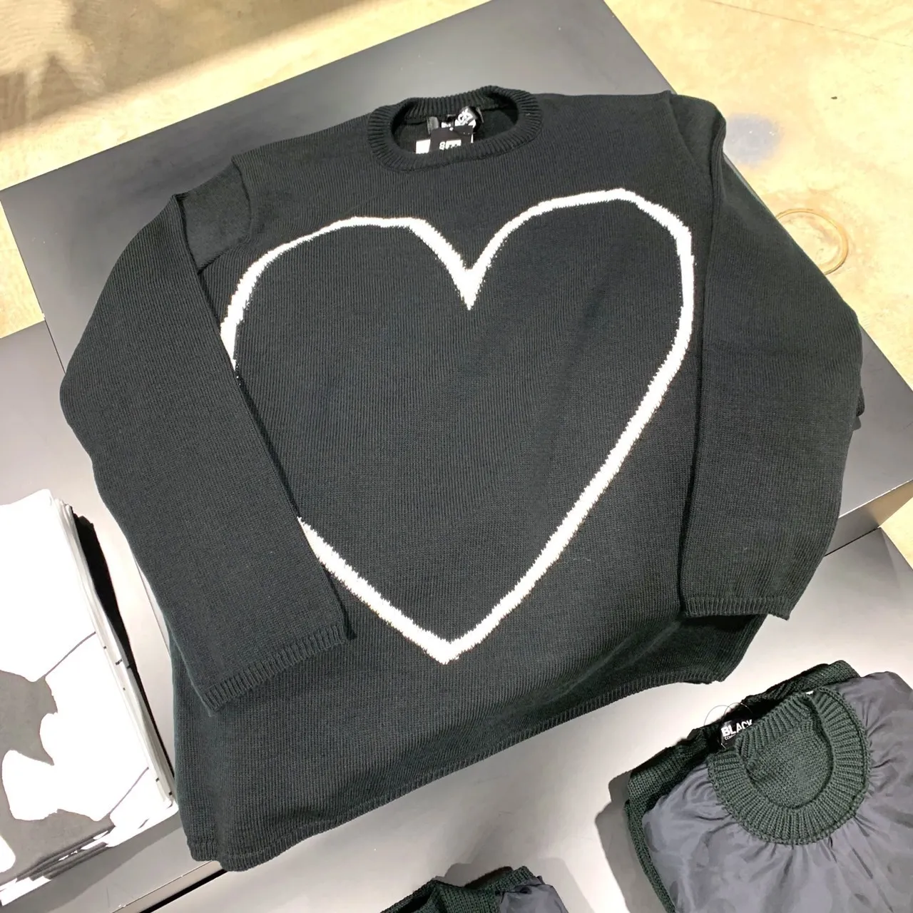 COMME des GARCONS  |Pullovers Heart Unisex Street Style Long Sleeves Logo