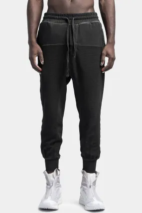 Contrast cotton sweatpants, Black oil