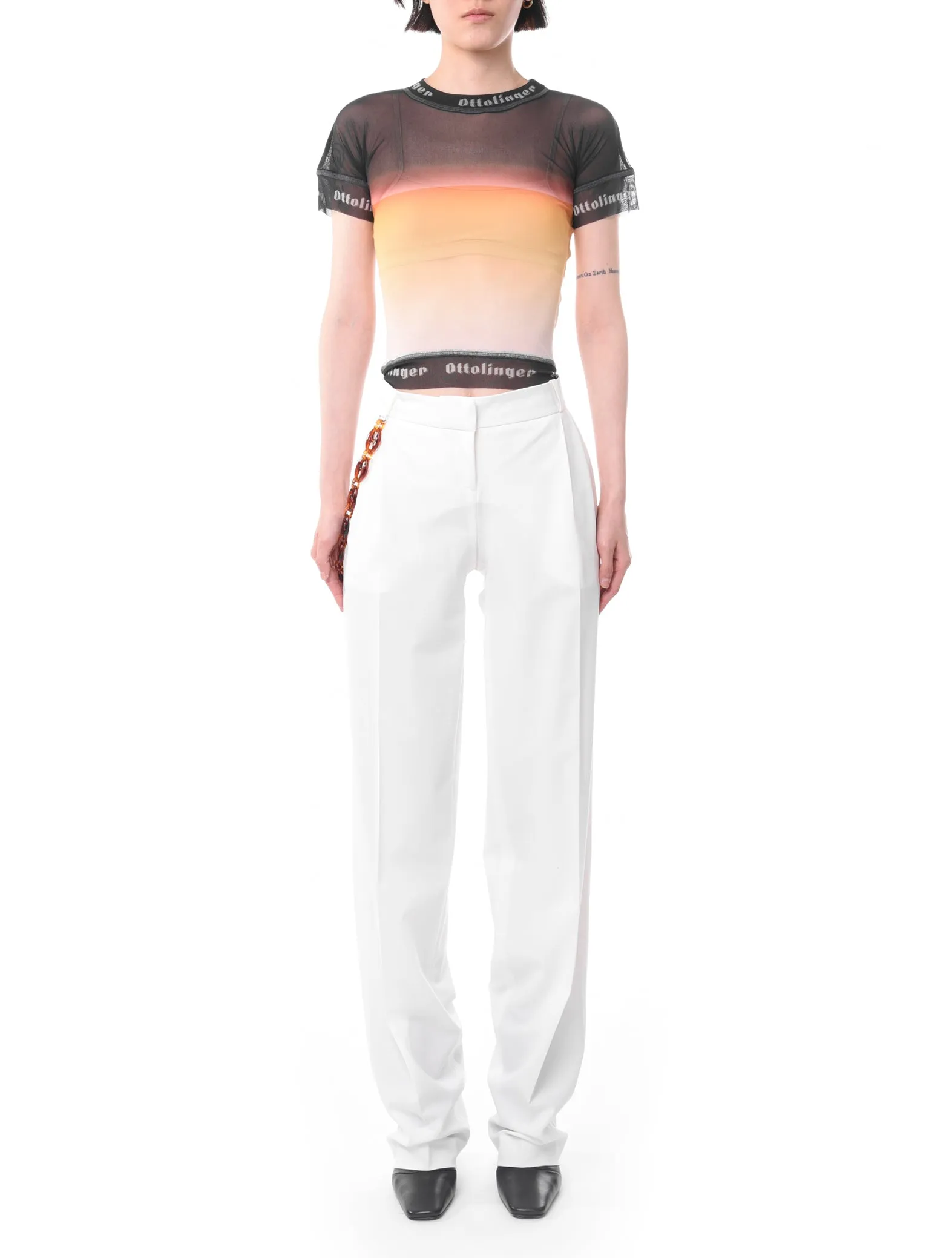 Coperni Chain Detail Tailored White Trousers