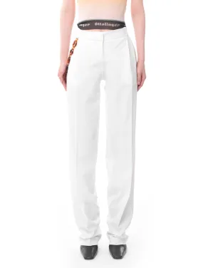 Coperni Chain Detail Tailored White Trousers