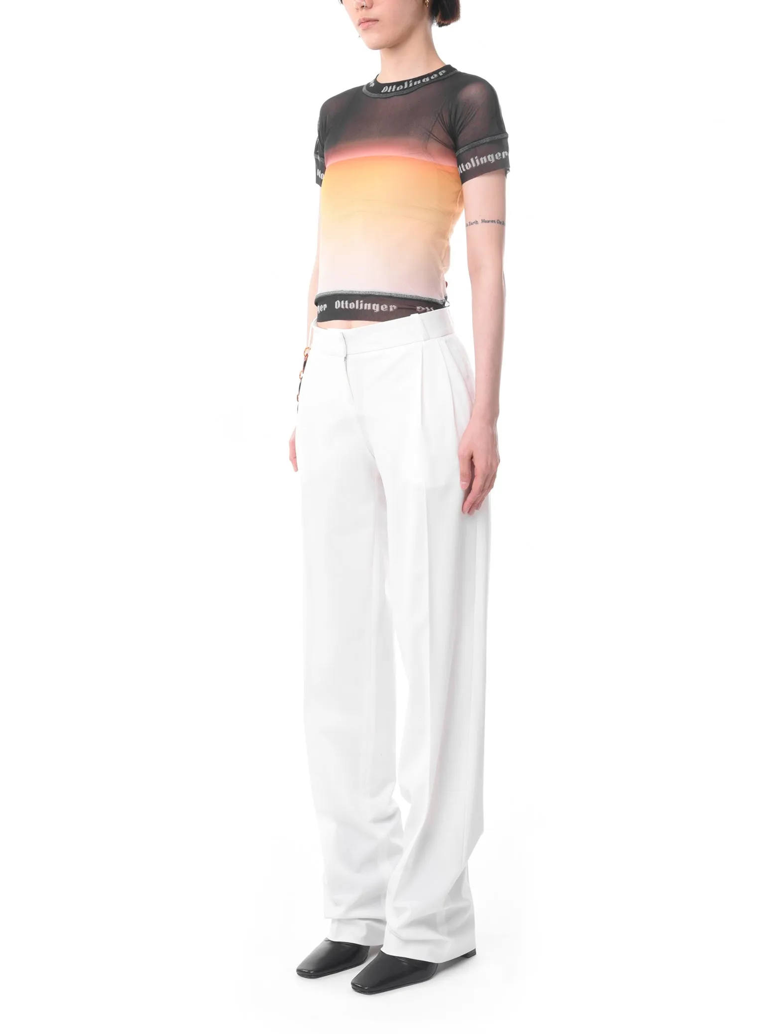 Coperni Chain Detail Tailored White Trousers