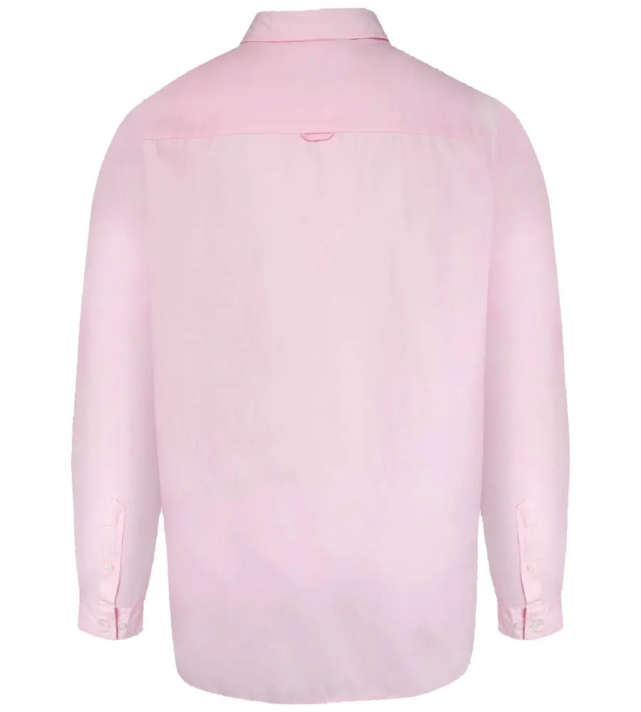 D555 Big Mens Pink Oxford Shirt With Long Sleeves (RICHARD PINK)