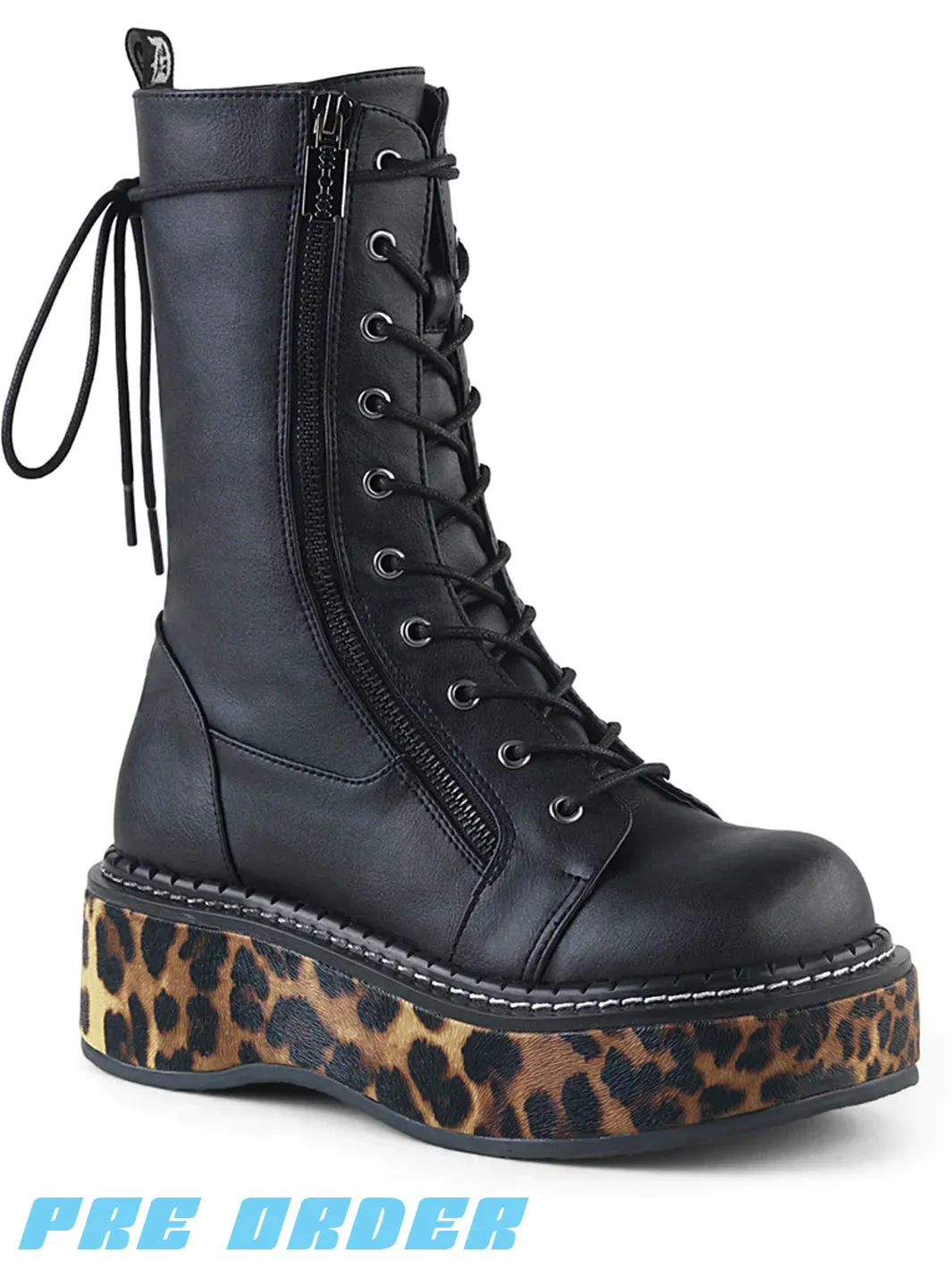 DEMONIA EMILY-350 - BLACK LEOPARD  PRE ORDER 