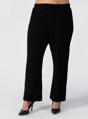 Dex Plus  Wide Waffle Knit Pant in Black