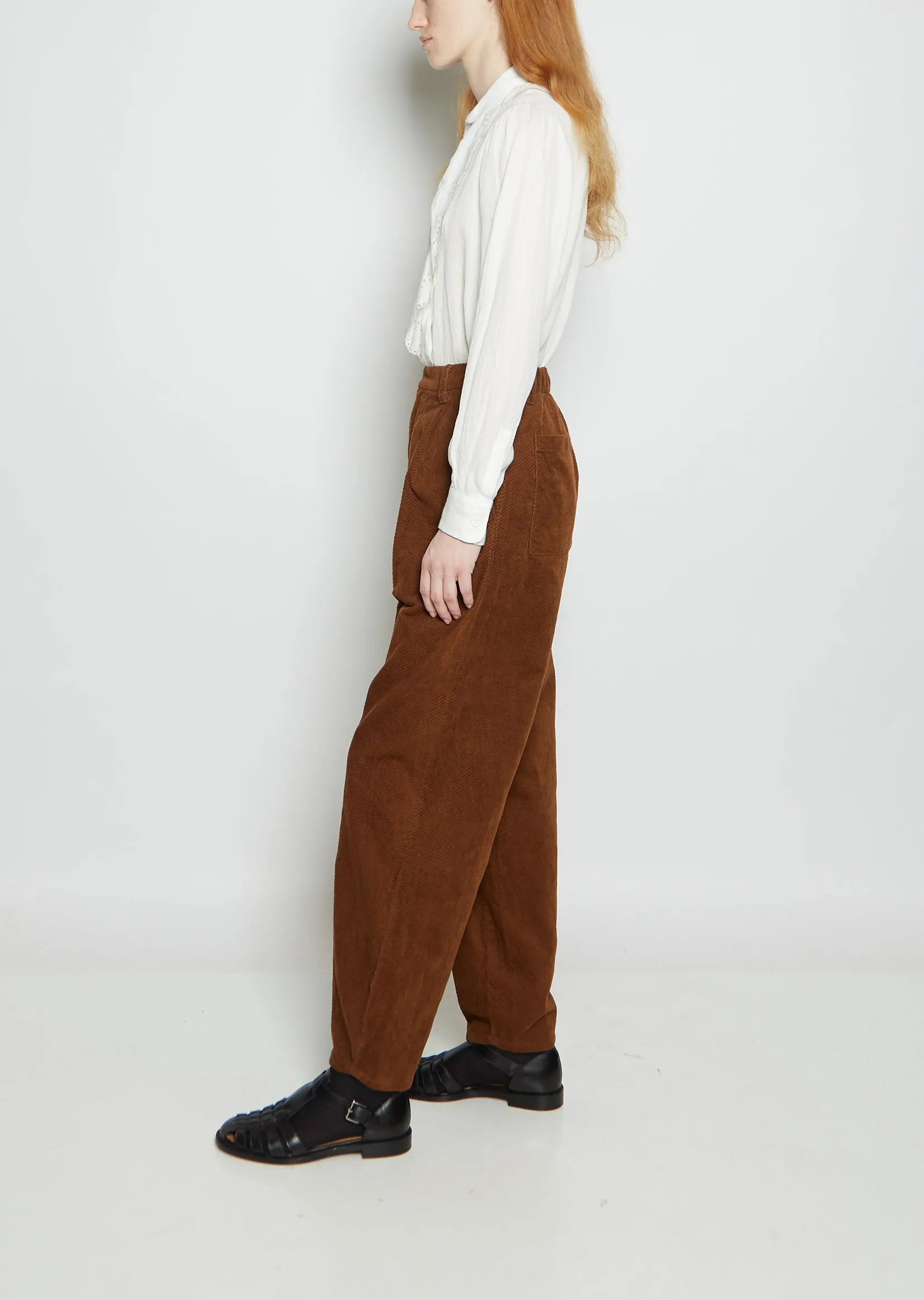 Diagonal Cotton Corduroy Pants