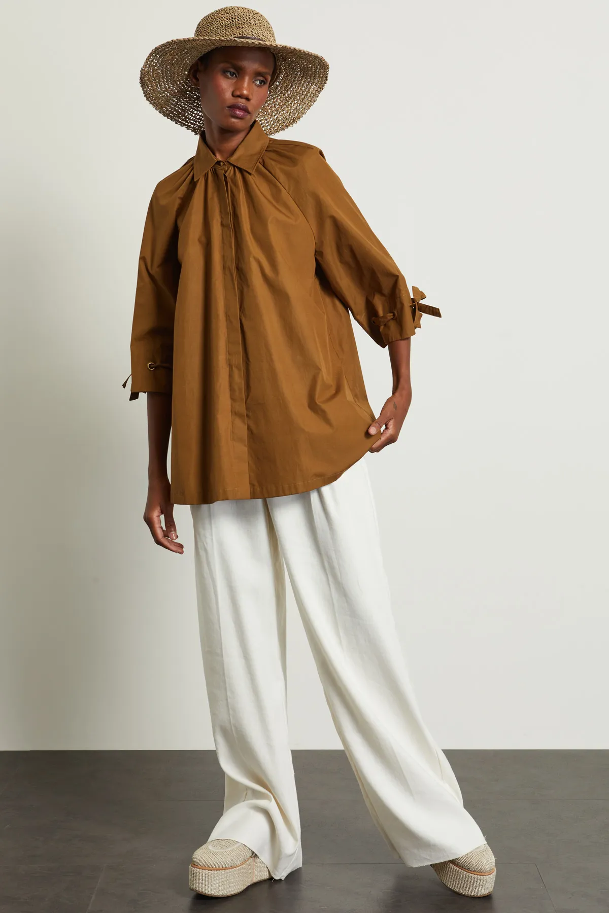 Diffusione Tessile  |Long Sleeves Plain Cotton Tunics