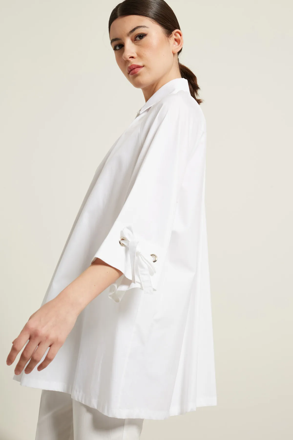 Diffusione Tessile  |Long Sleeves Plain Cotton Tunics