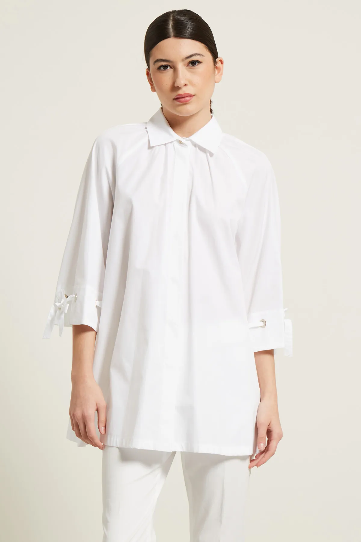 Diffusione Tessile  |Long Sleeves Plain Cotton Tunics