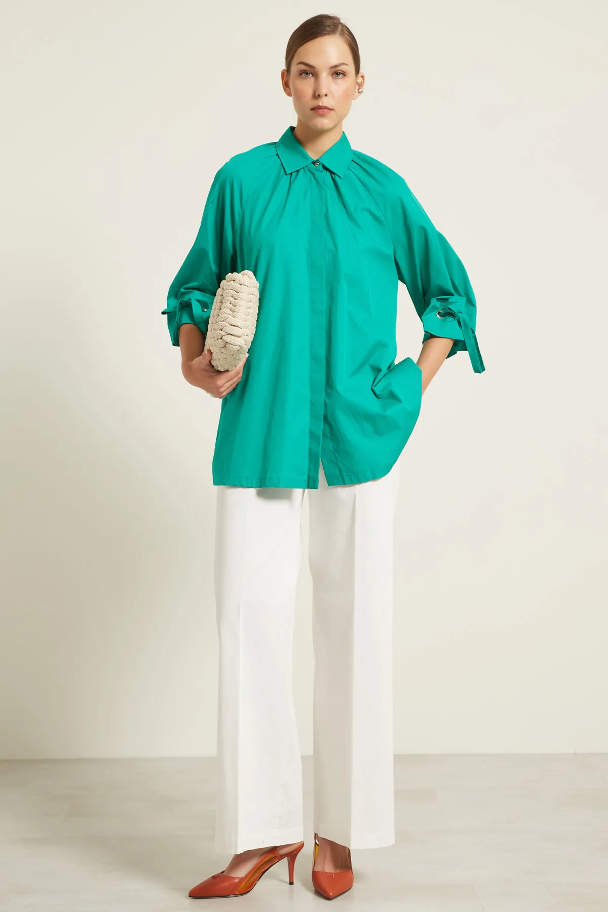 Diffusione Tessile  |Long Sleeves Plain Cotton Tunics