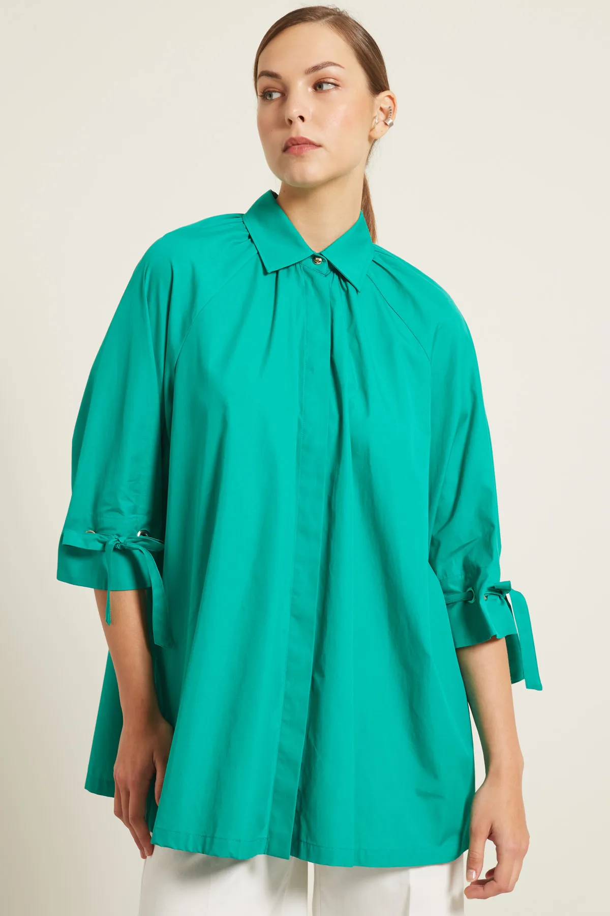 Diffusione Tessile  |Long Sleeves Plain Cotton Tunics