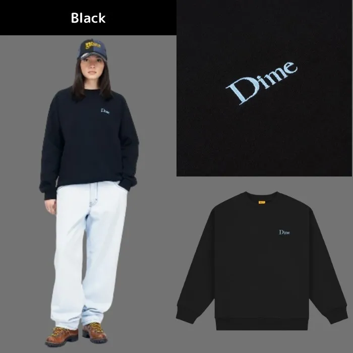 Dime  |Crew Neck Unisex Street Style Long Sleeves Cotton Logo