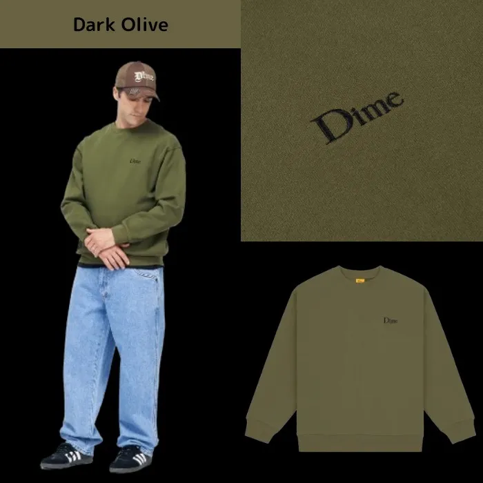 Dime  |Crew Neck Unisex Street Style Long Sleeves Cotton Logo