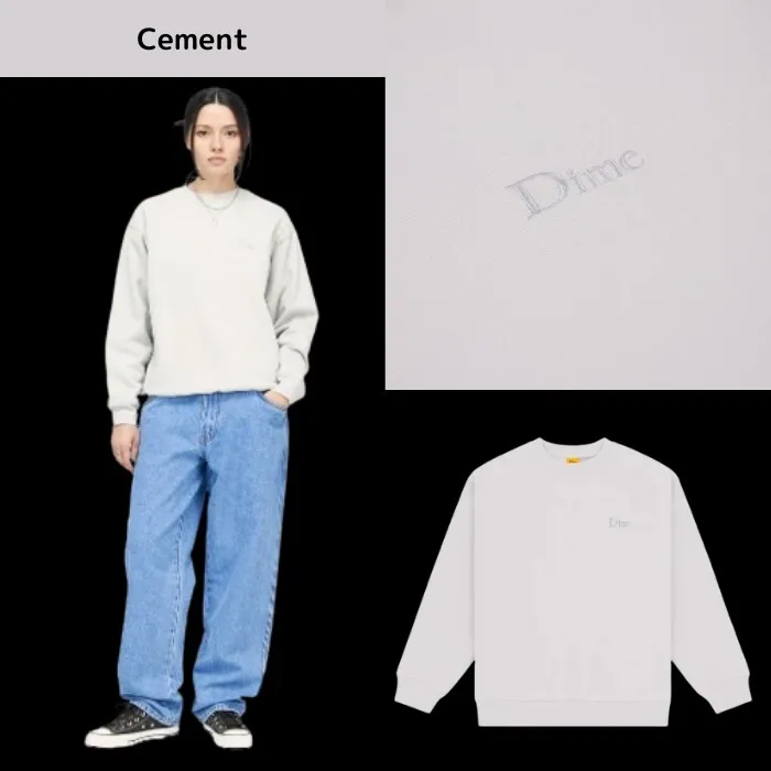 Dime  |Crew Neck Unisex Street Style Long Sleeves Cotton Logo