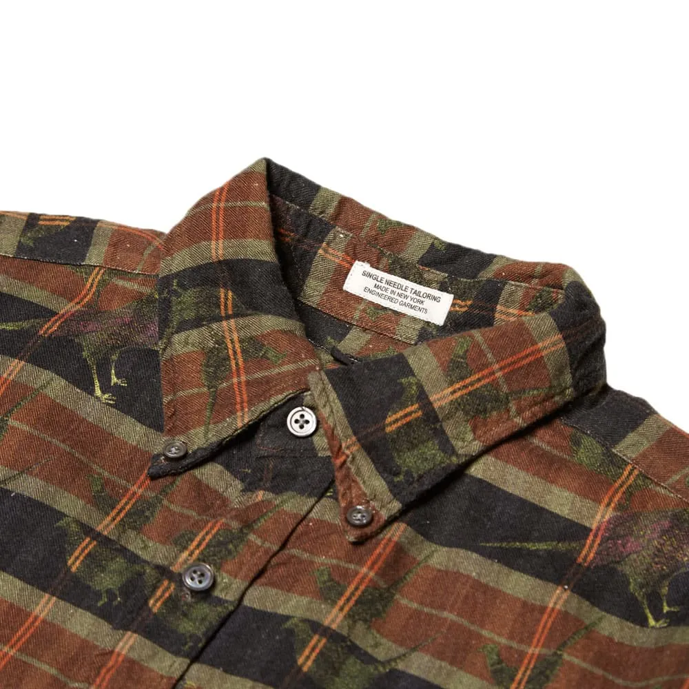 Engineered Garments 19th Century Button Down ShirtBrown Printed Birds