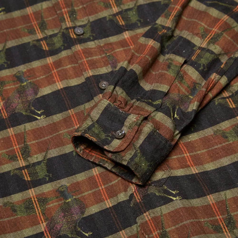 Engineered Garments 19th Century Button Down ShirtBrown Printed Birds