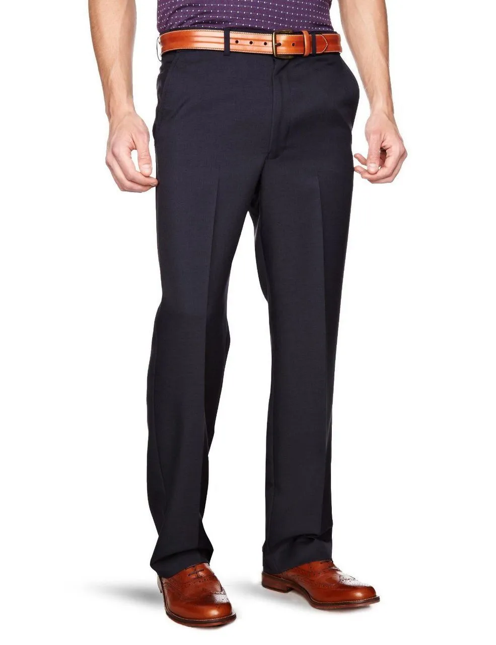 Farah Flexi Waist Trousers Navy