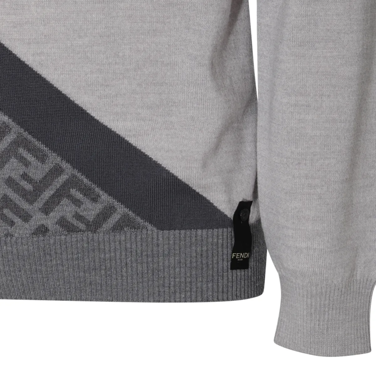 FENDI  |Long Sleeves Cotton Logo Luxury Sweaters