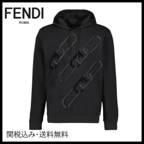 FENDI  |Pullovers Monogram Unisex Street Style Long Sleeves Cotton