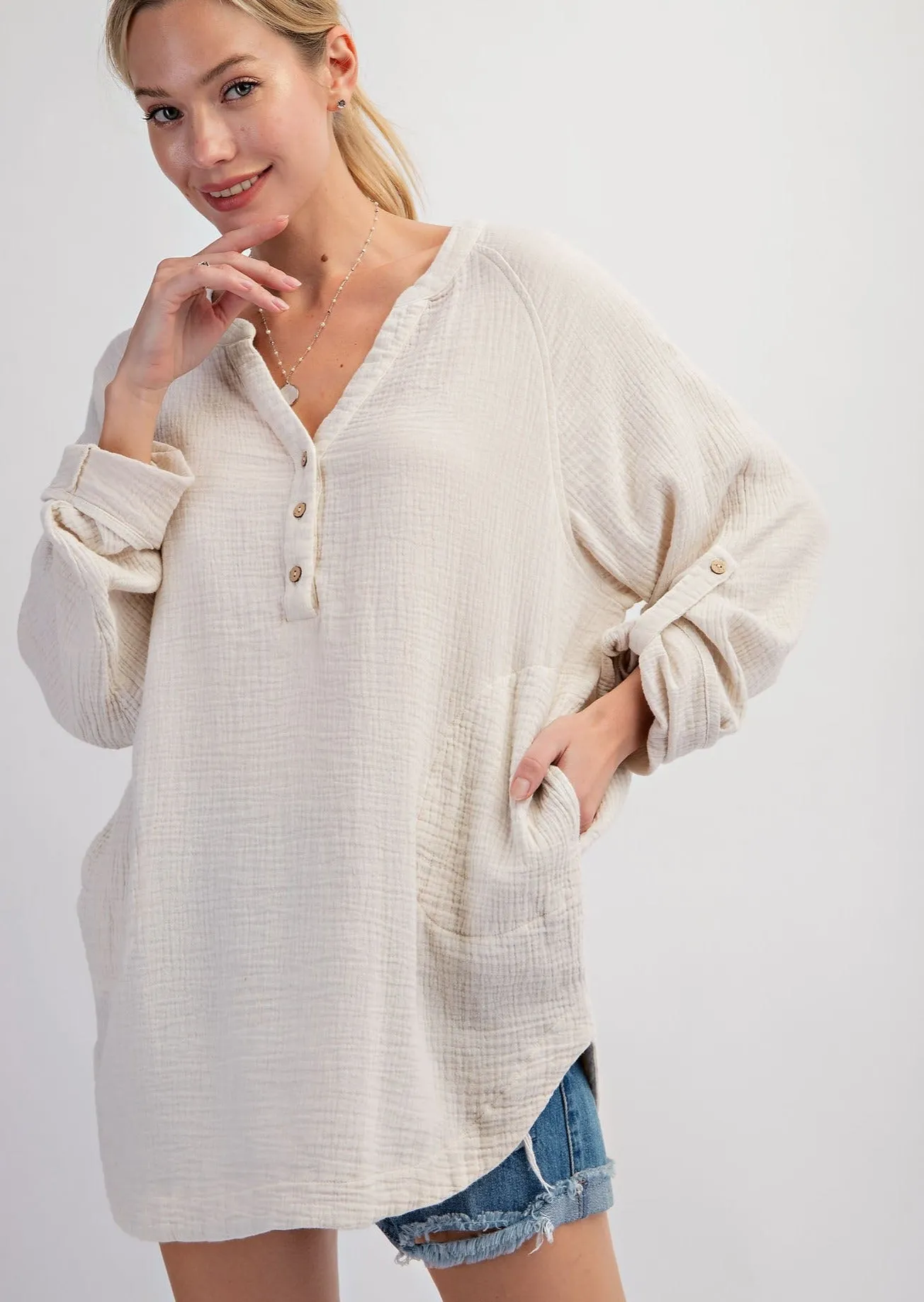 FINAL SALE - Gauze Pocket Tunic - 2 Colors!