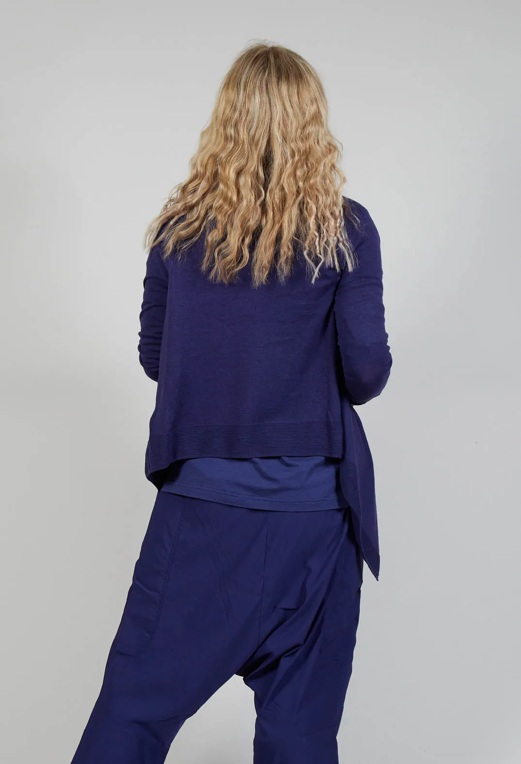 Flared Hem Short Cardigan in Azur