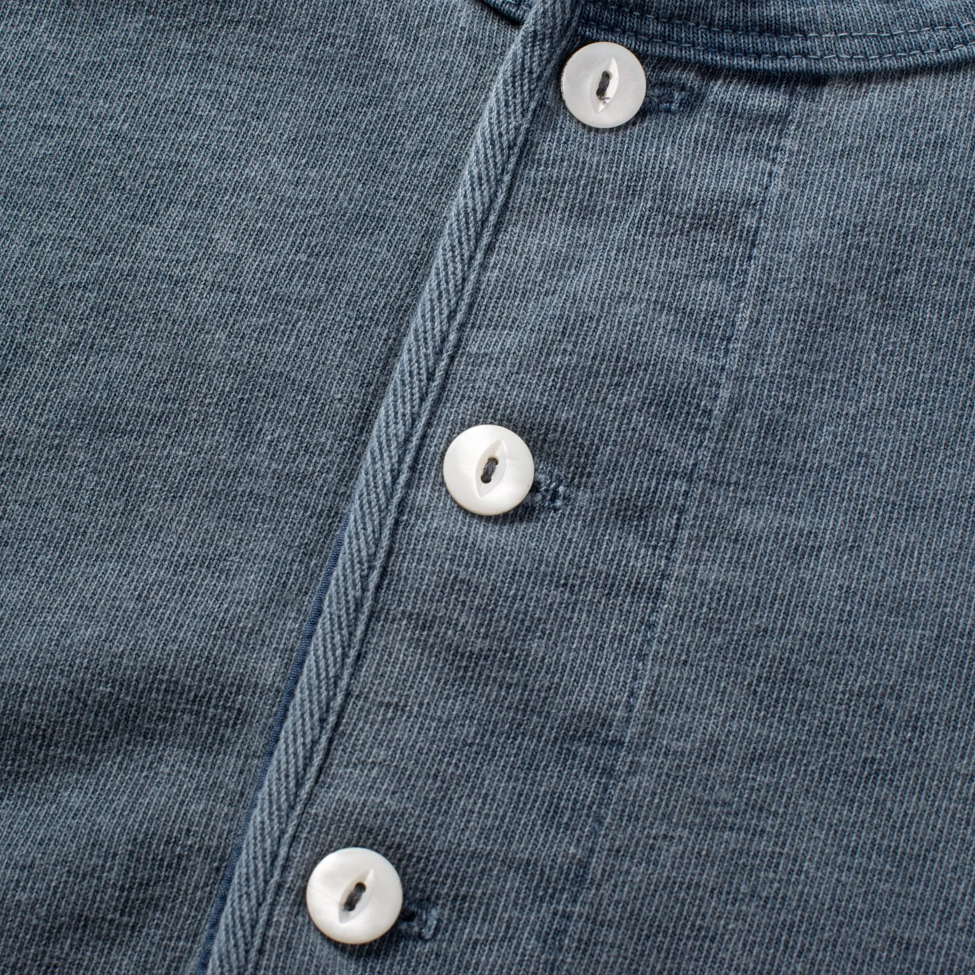 Freenote Cloth 13oz Henley L/S - Faded Blue