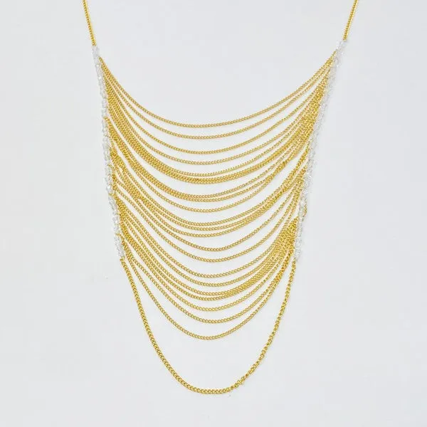 Gold Arched Chain Drop Necklace