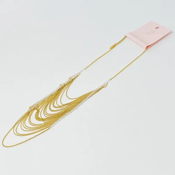 Gold Arched Chain Drop Necklace