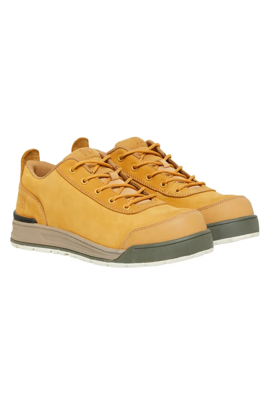 Hard Yakka 3056 Lo, Lace Up, Wide Composite Toe Cap, Safety Work Shoes in Wheat Leather