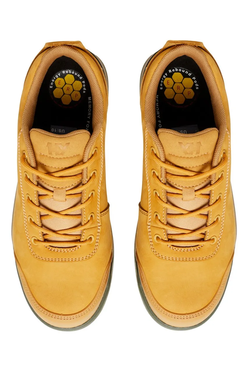 Hard Yakka 3056 Lo, Lace Up, Wide Composite Toe Cap, Safety Work Shoes in Wheat Leather