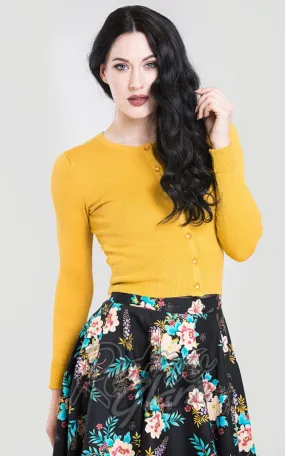 Hell Bunny Paloma Cardigan in Mustard