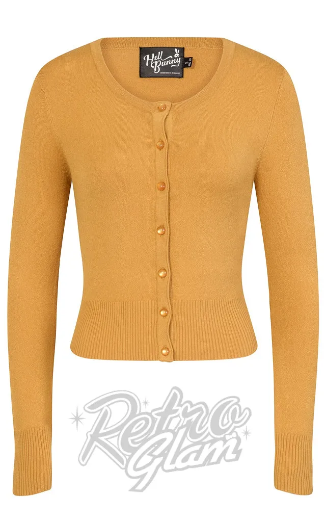 Hell Bunny Paloma Cardigan in Mustard