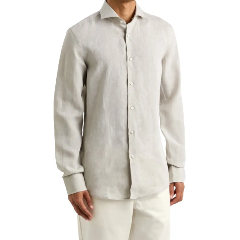 Hugo Boss  |Linen Long Sleeves Plain Shirts