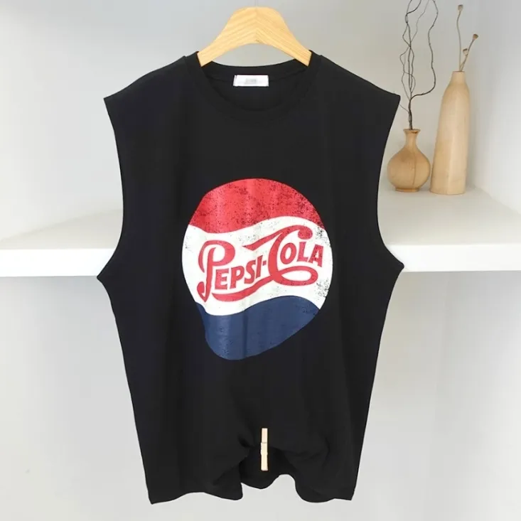 IONSEOUL  |Crew Neck Pullovers Unisex Sleeveless Street Style U-Neck