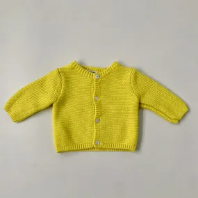 Jacadi Yellow Cotton Cardigan: 1 Month