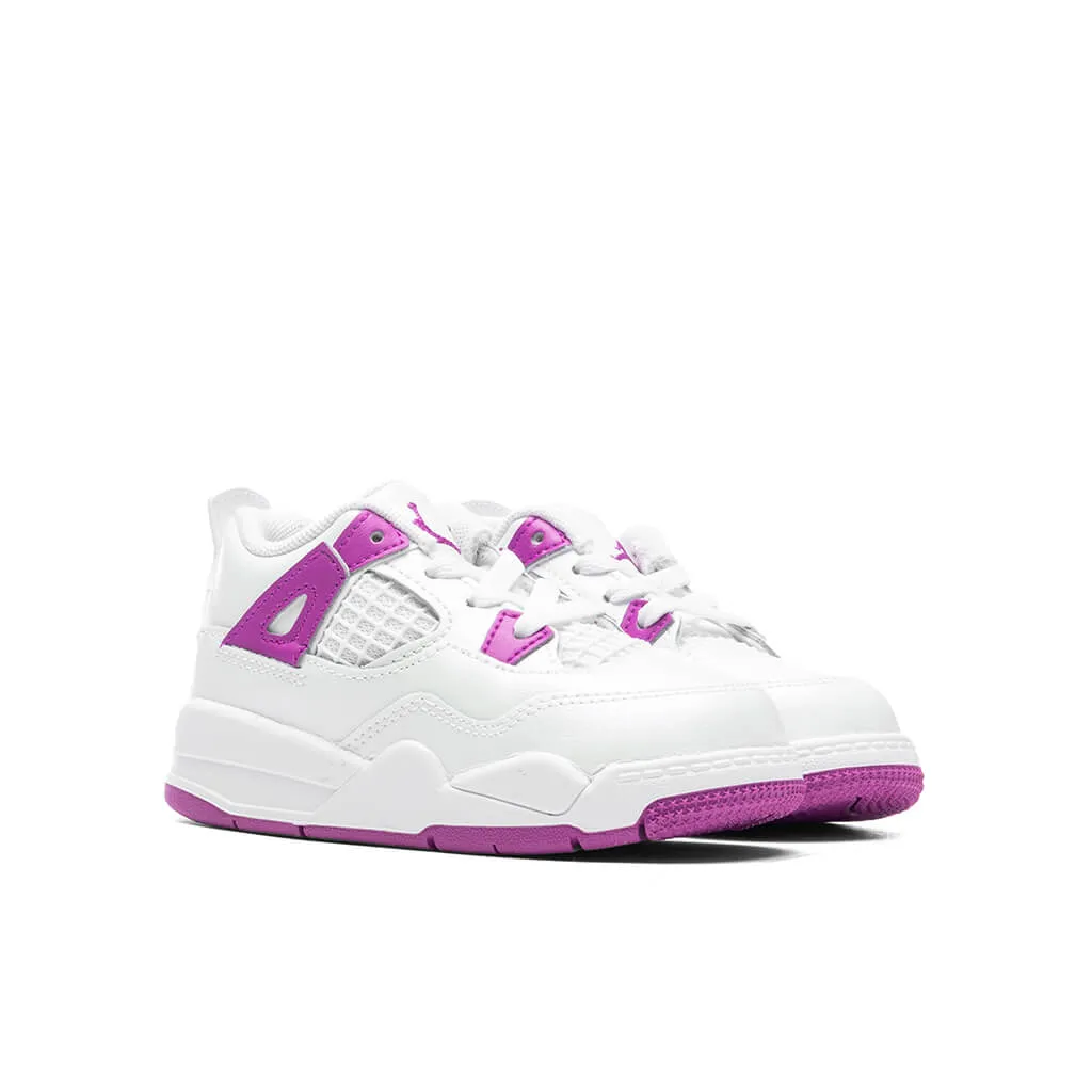 Jordan 4 Retro (TD) - White/Hyper Violet