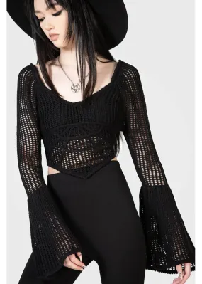 Killstar Cruel Fate Knit Top Black