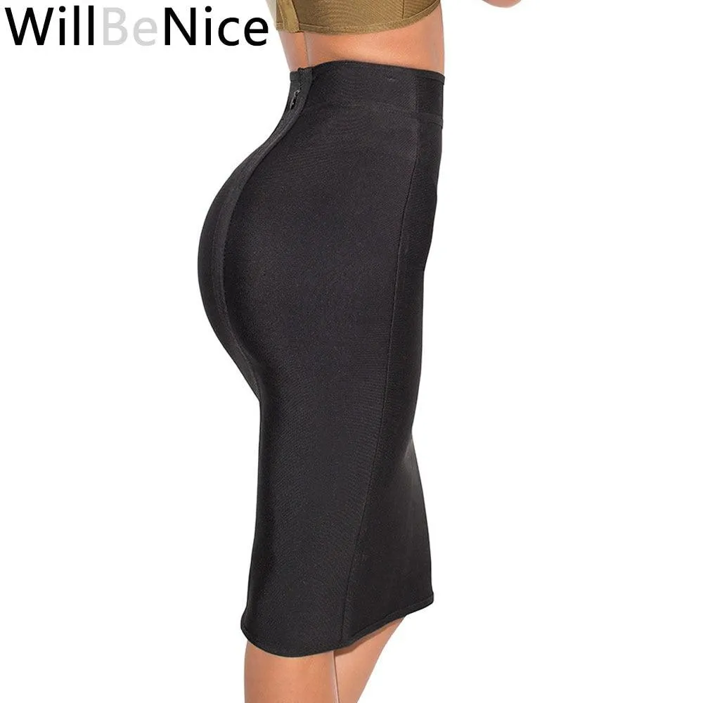 Knee Length Bandage Bodycon Bandage Pencil Skirt