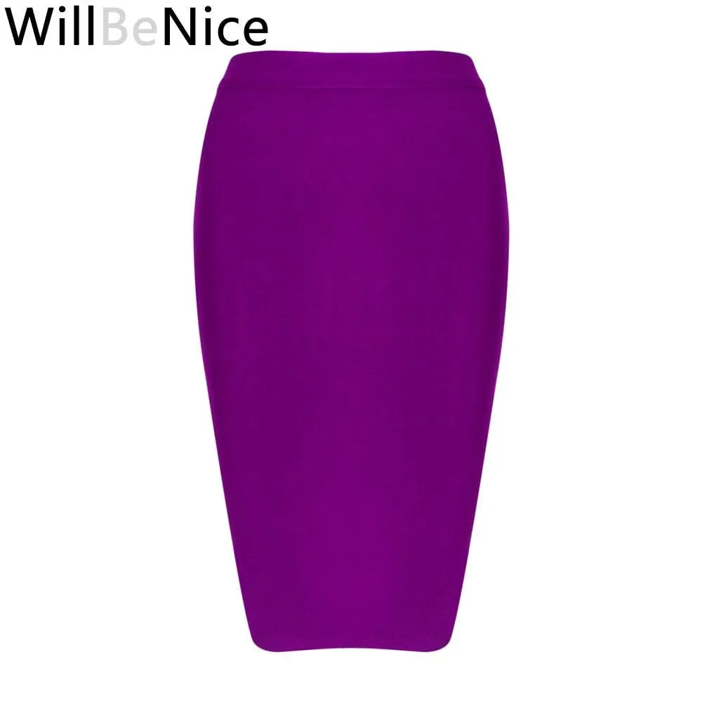 Knee Length Bandage Bodycon Bandage Pencil Skirt