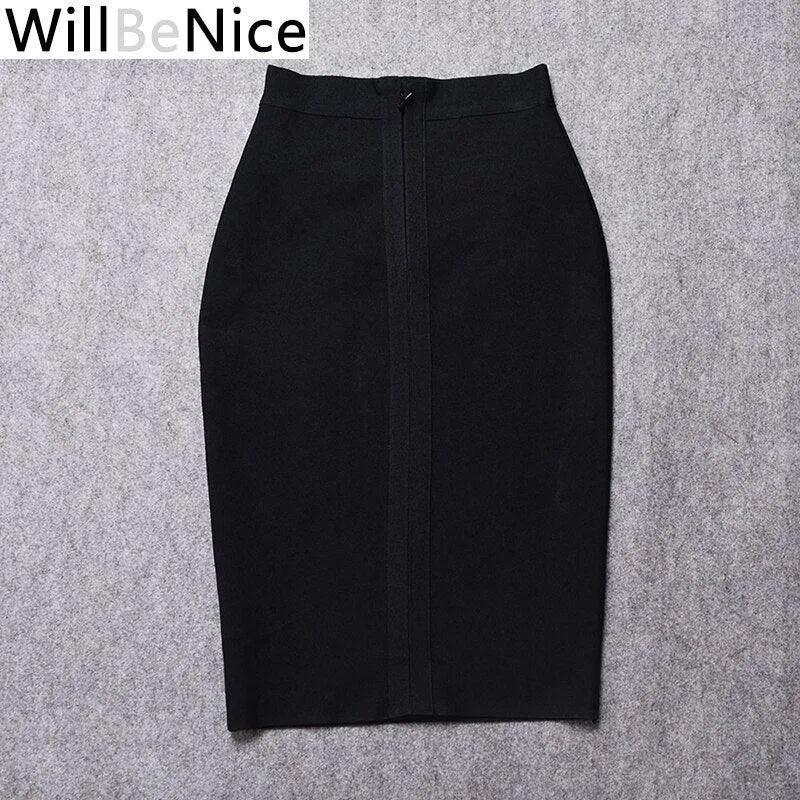 Knee Length Bandage Bodycon Bandage Pencil Skirt