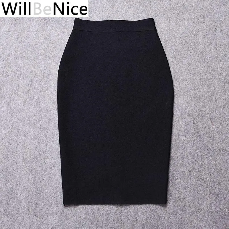 Knee Length Bandage Bodycon Bandage Pencil Skirt