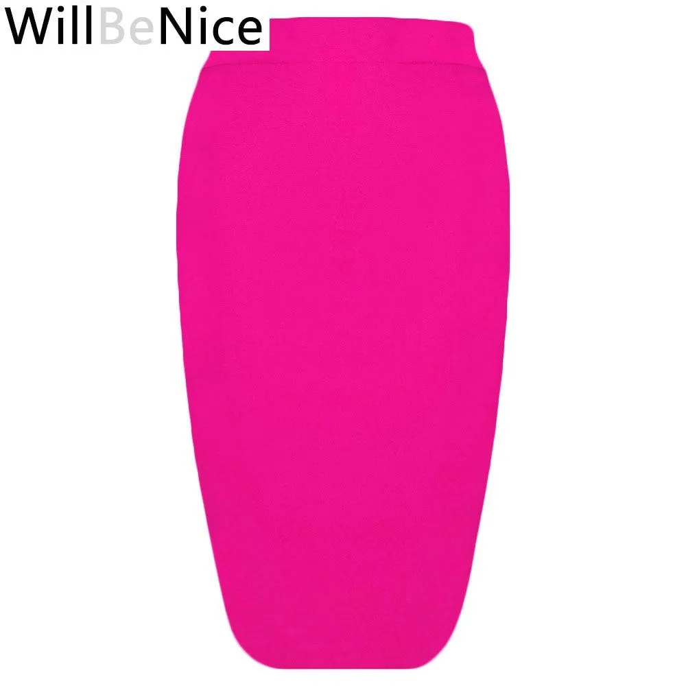 Knee Length Bandage Bodycon Bandage Pencil Skirt