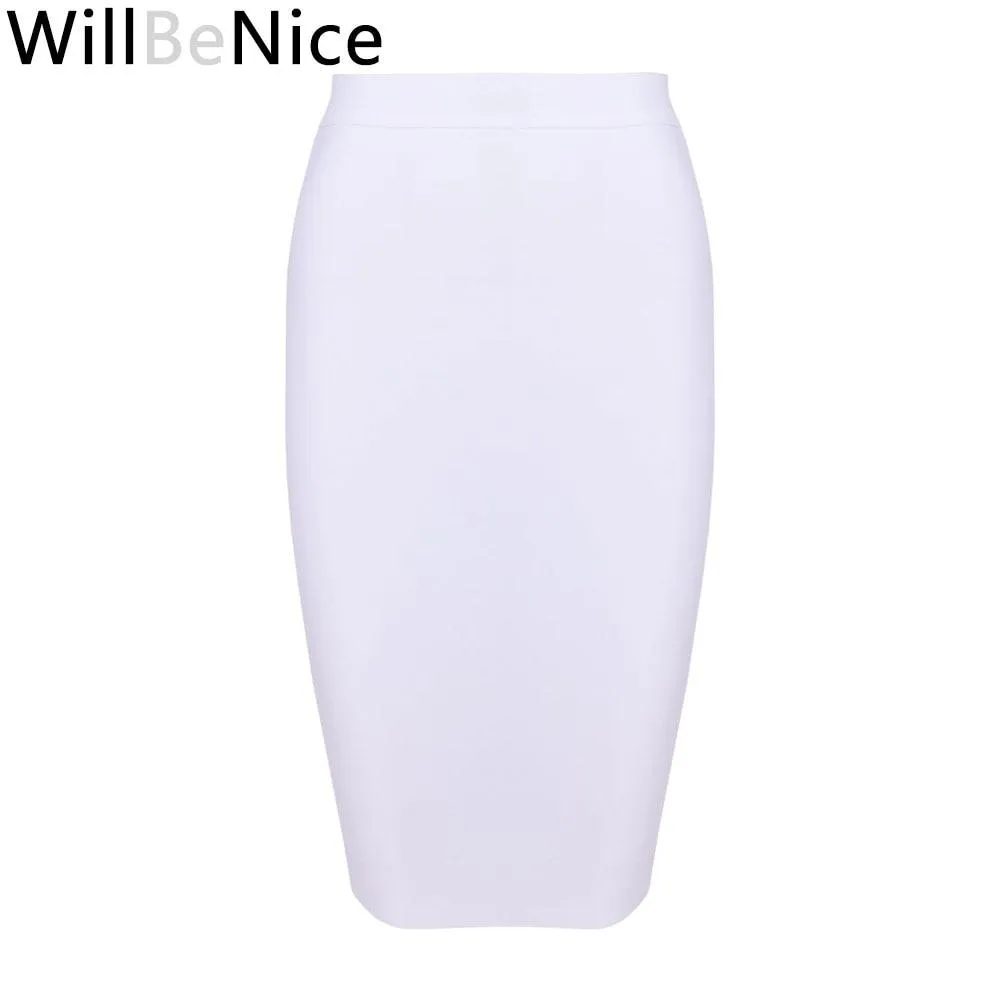 Knee Length Bandage Bodycon Bandage Pencil Skirt