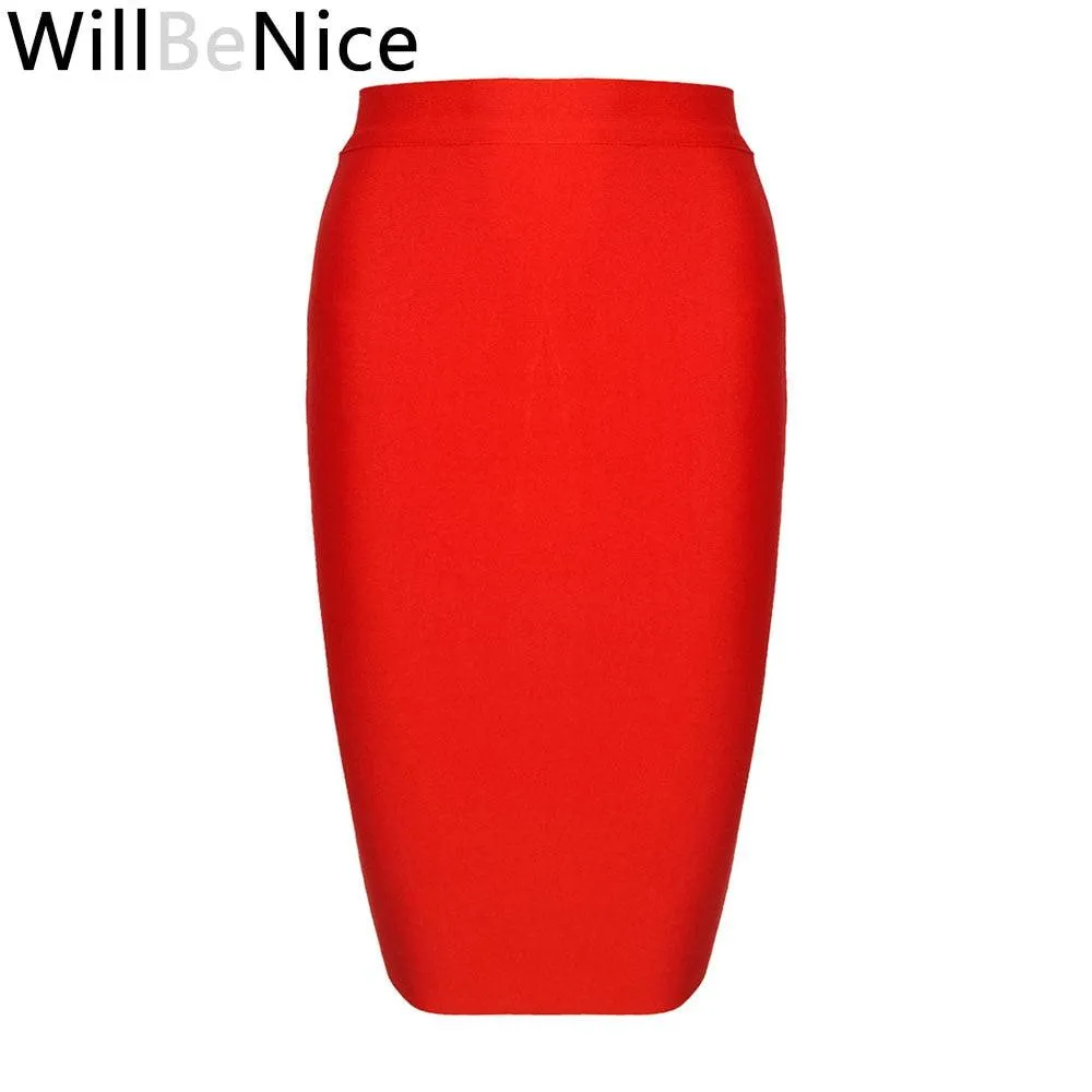 Knee Length Bandage Bodycon Bandage Pencil Skirt