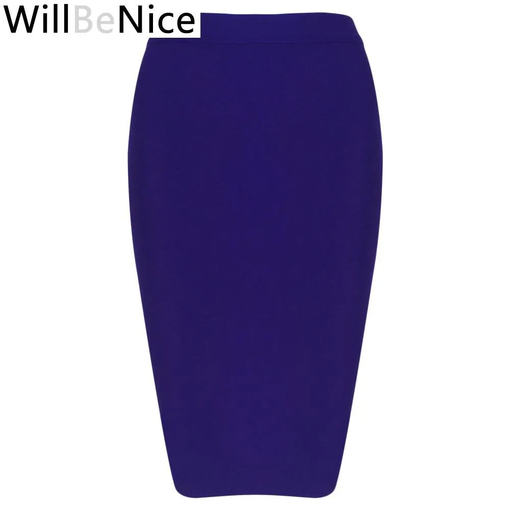 Knee Length Bandage Bodycon Bandage Pencil Skirt