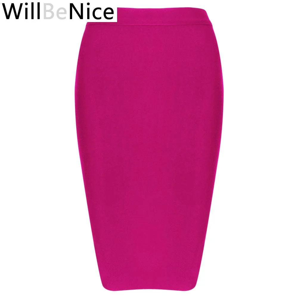 Knee Length Bandage Bodycon Bandage Pencil Skirt