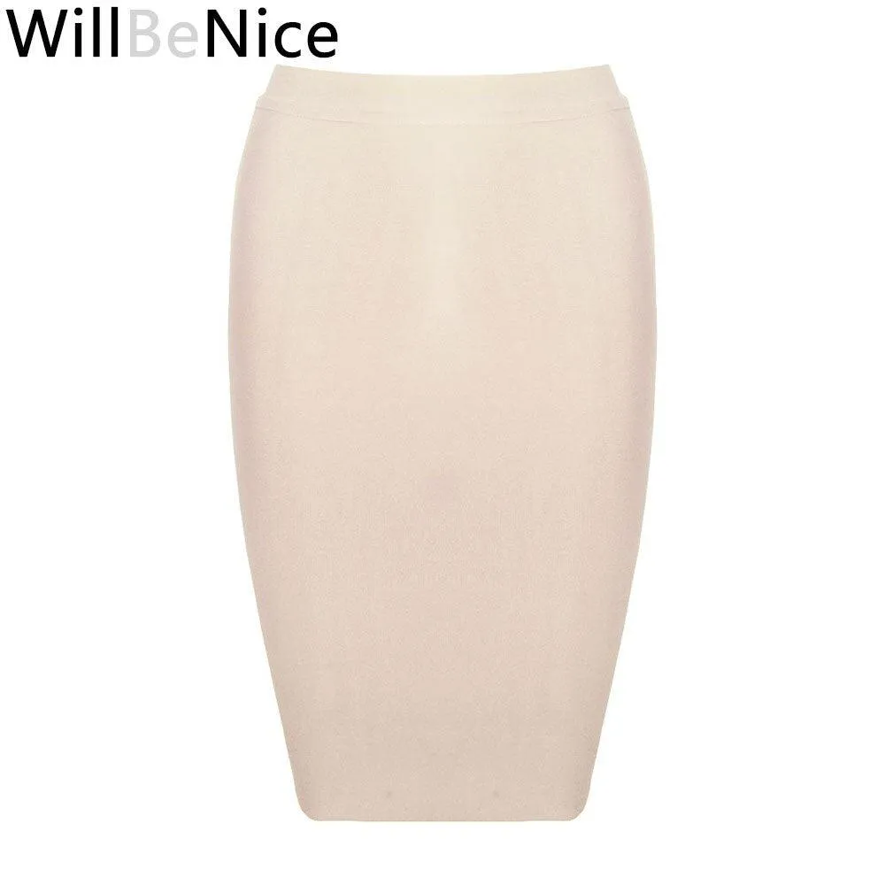 Knee Length Bandage Bodycon Bandage Pencil Skirt